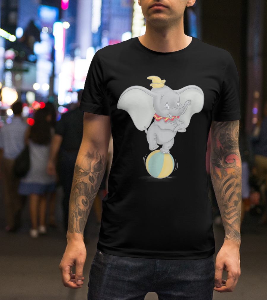 Disney Dumbo Balancing On Ball Watercolor T-Shirt