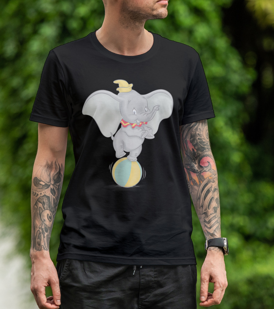 Disney Dumbo Balancing On Ball Watercolor T-Shirt