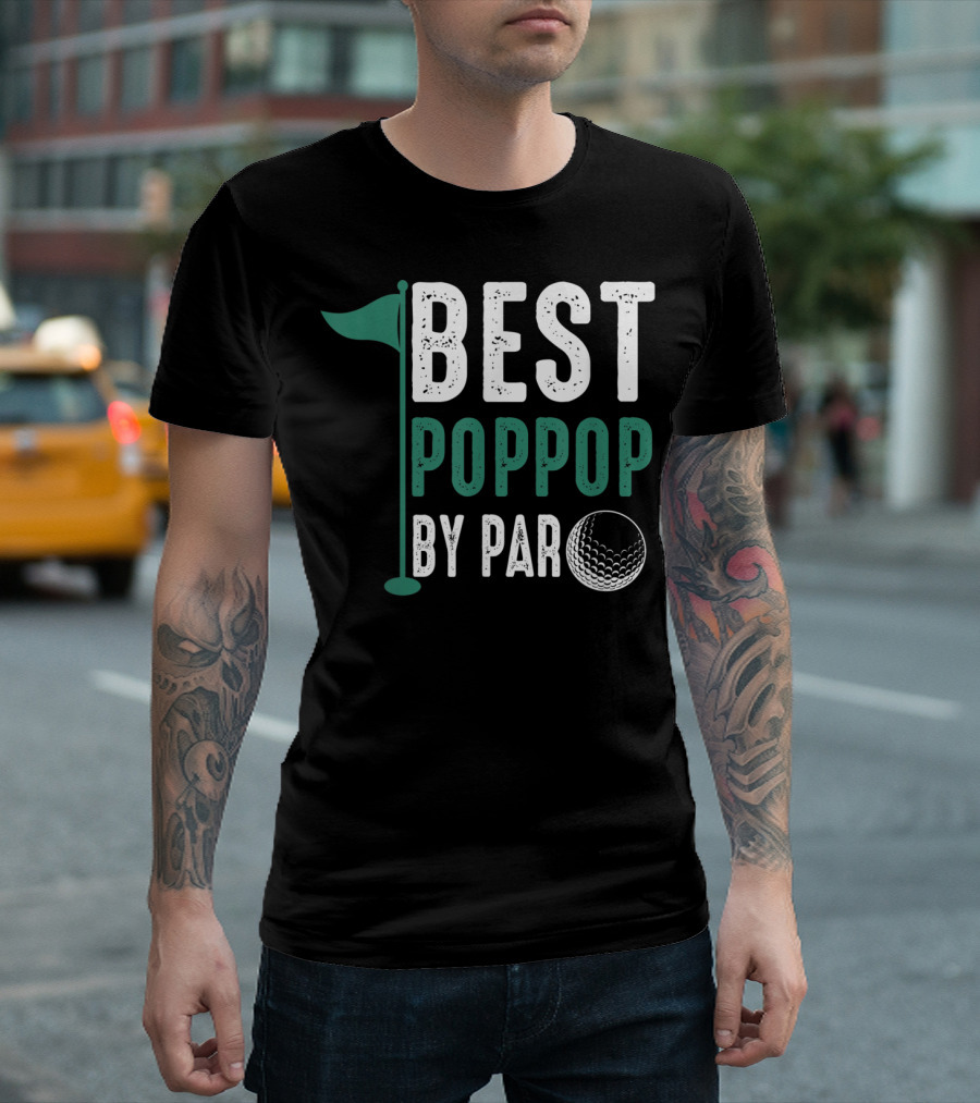Best Poppop By Par Father's Day Golf Flag T-Shirt