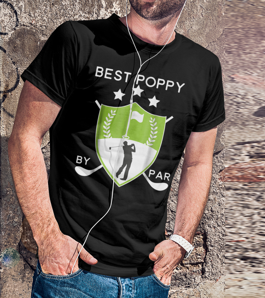 Best Poppy By Par Golf Golfer Crest Shield T-Shirt