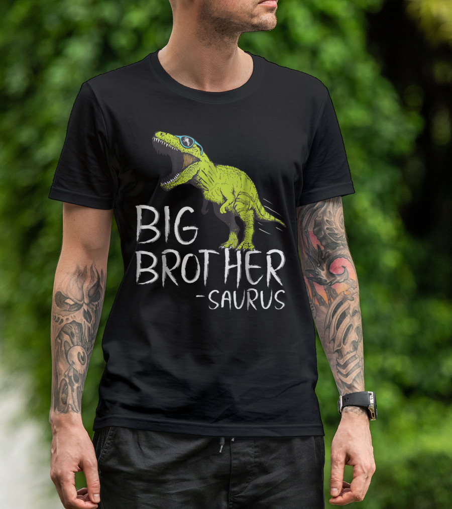 Big Brother Saurus Dinosaur With Sunglasses T-Shirt