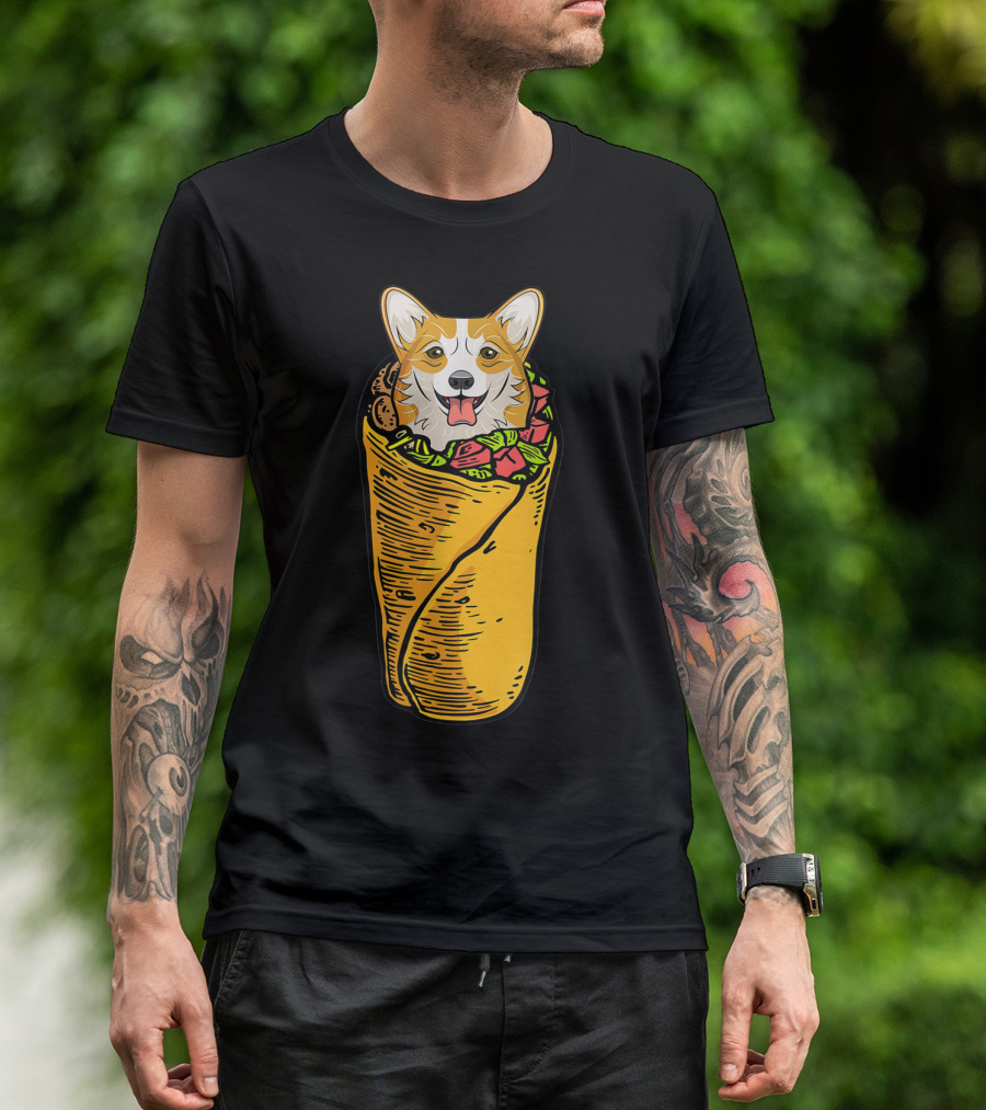 Cinco De Mayo Corgi In Burrito Mexican Food T-Shirt