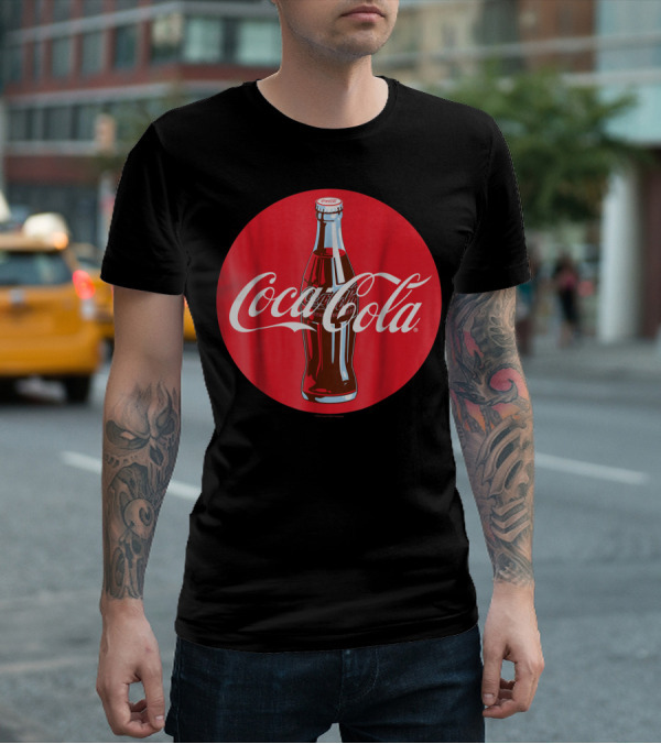 Coca Cola Classic Glass Bottle Red Circle T-Shirt