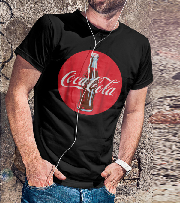 Coca Cola Classic Glass Bottle Red Circle T-Shirt