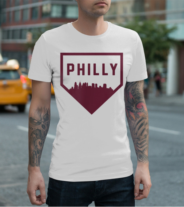 Philly Baseball Home Plate Skyline T-Shirt