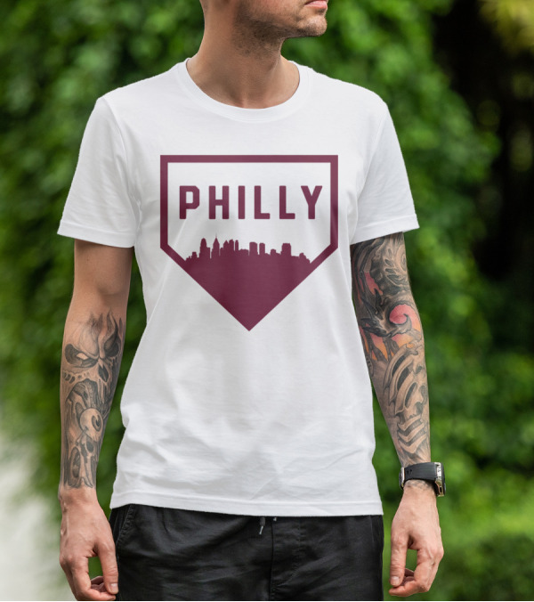 Philly Baseball Home Plate Skyline T-Shirt