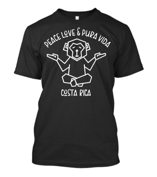 Peace Love And Pura Vida Costa Rica Monkey T-Shirt