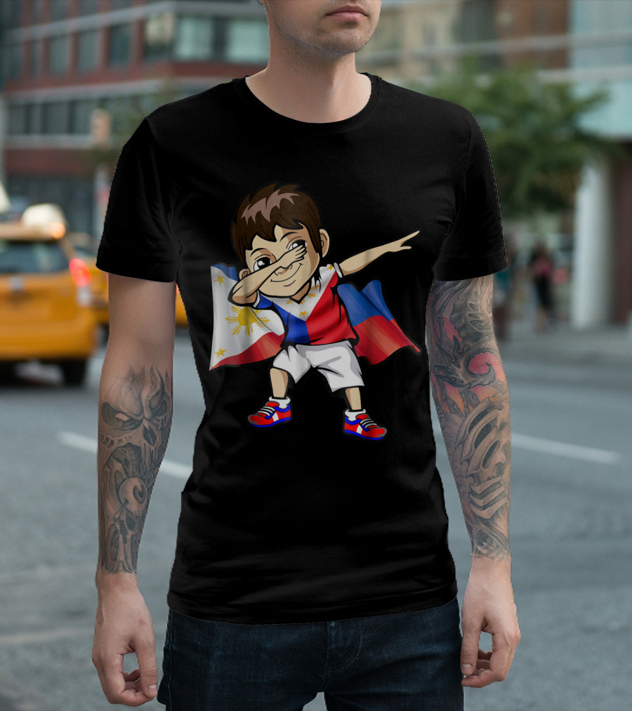 Dabbing Boy Philippine Flag Filipino Meme Jersey T-Shirt