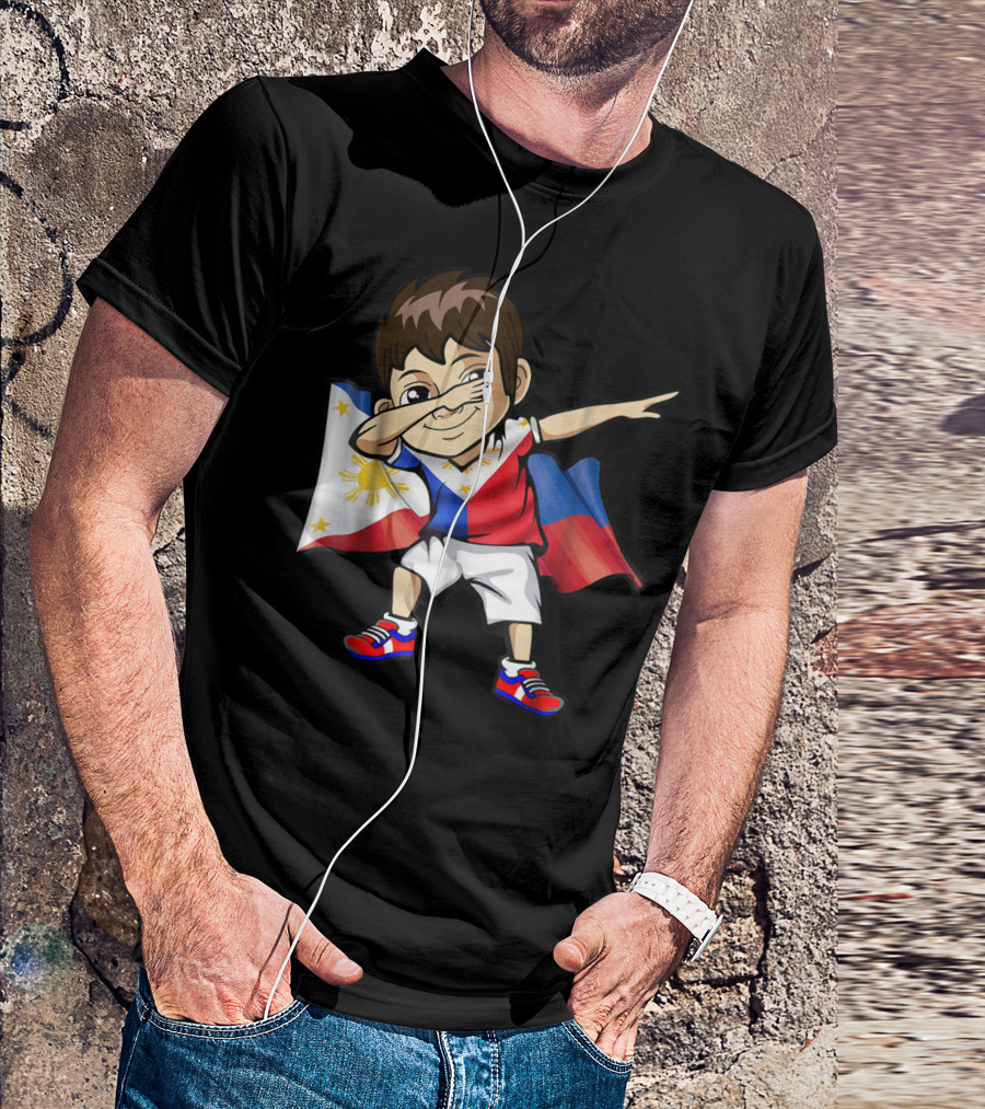 Dabbing Boy Philippine Flag Filipino Meme Jersey T-Shirt
