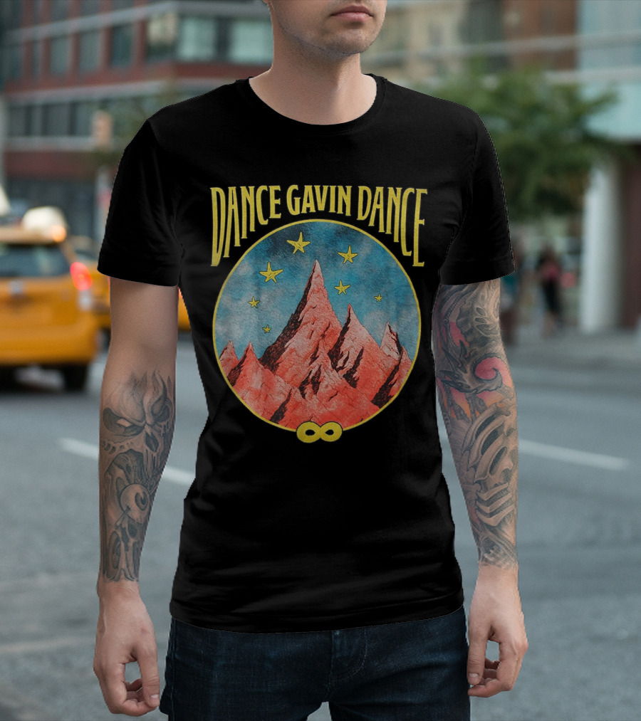Dance Gavin Dance Infinity Red Mountain and Yellow Stars T-Shirt