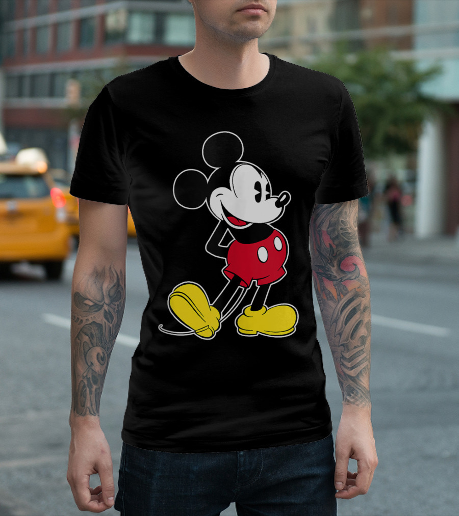 Mickey Mouse Vintage Red Shorts Yellow Shoes Classic Disney Pose T-Shirt