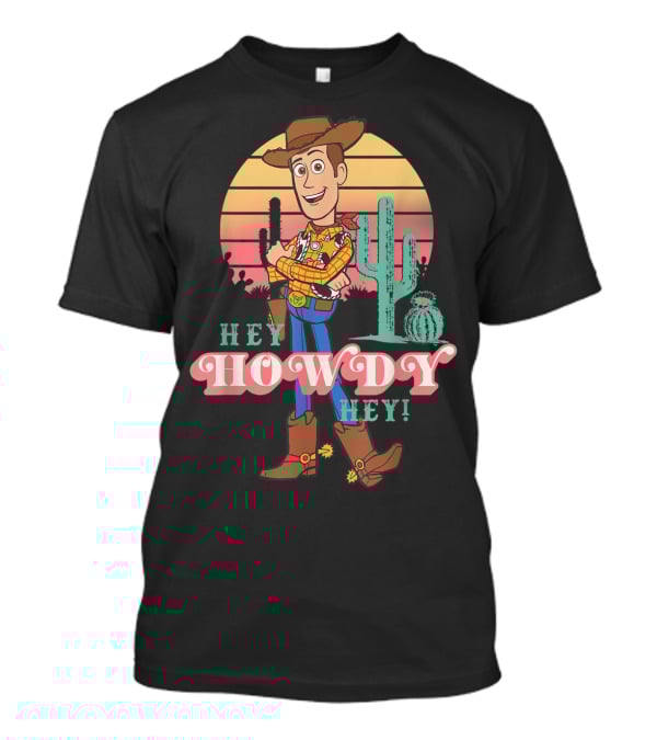 Disney Pixar Toy Story 4 Woody Hey Howdy Hey Sunset Desert Scene T-Shirt