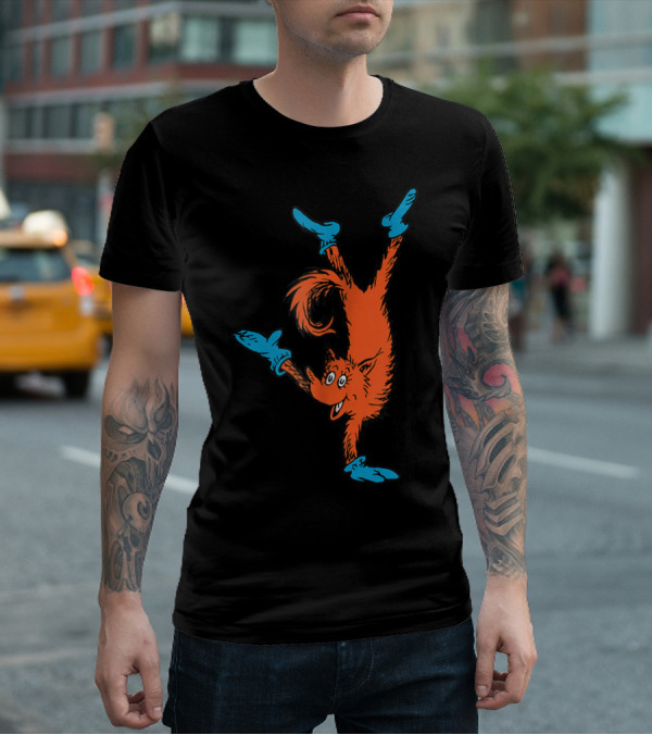 Dr Seuss Fox In Socks Performing Handstand T-Shirt