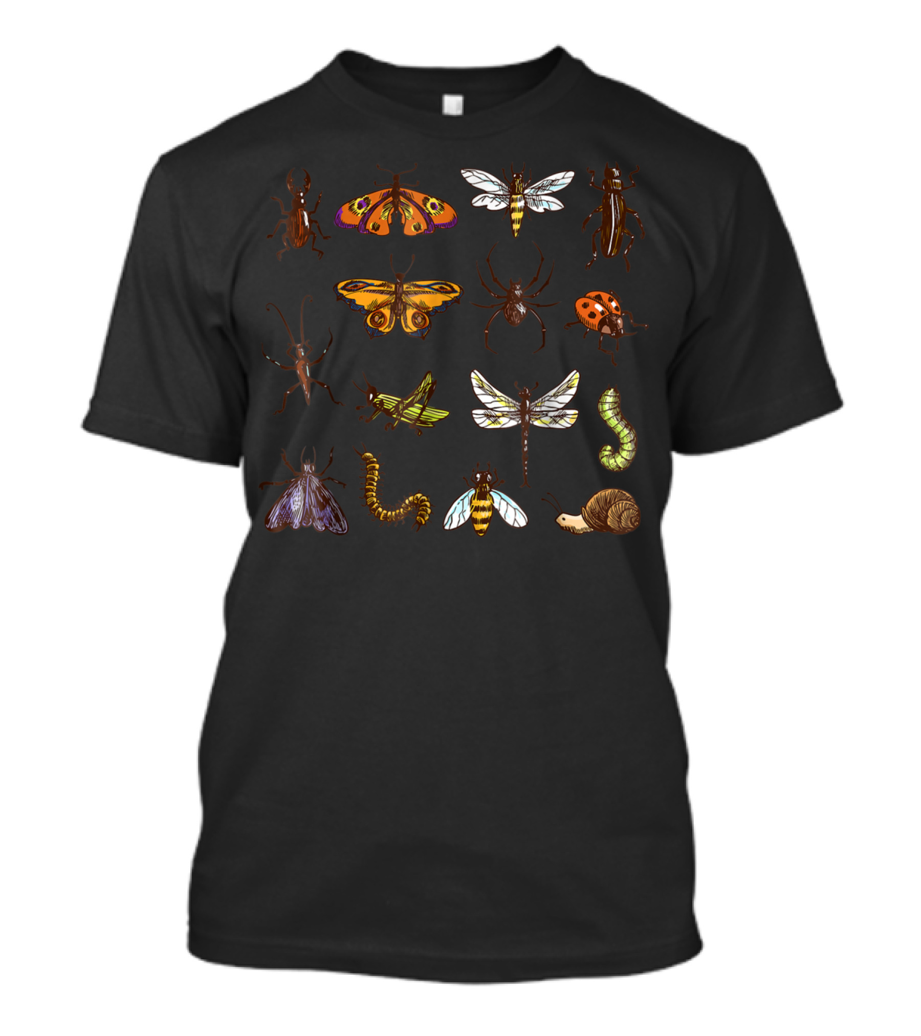 Entomology Collection Of Insects Including Moths, Bees, And Ladybugs T-Shirt