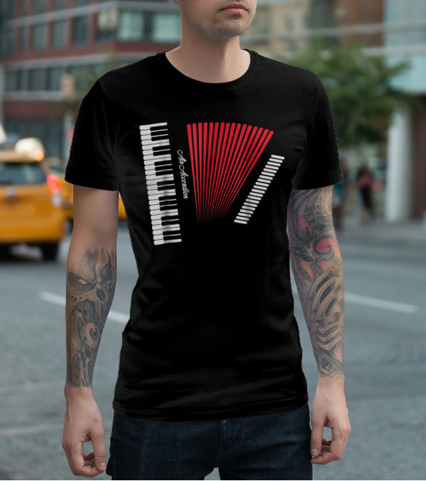 Air Accordion Funny Instrumental Player Music T-Shirt