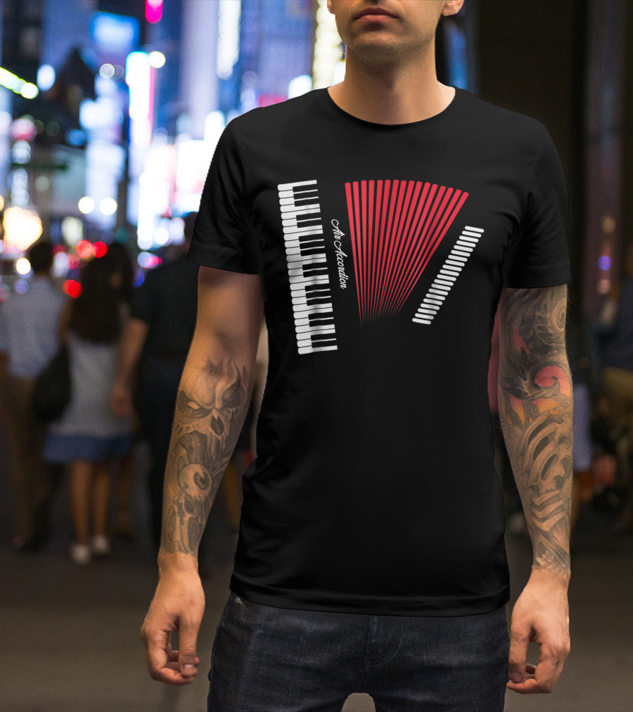 Air Accordion Funny Instrumental Player Music T-Shirt