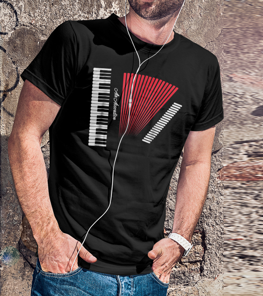 Air Accordion Funny Instrumental Player Music T-Shirt