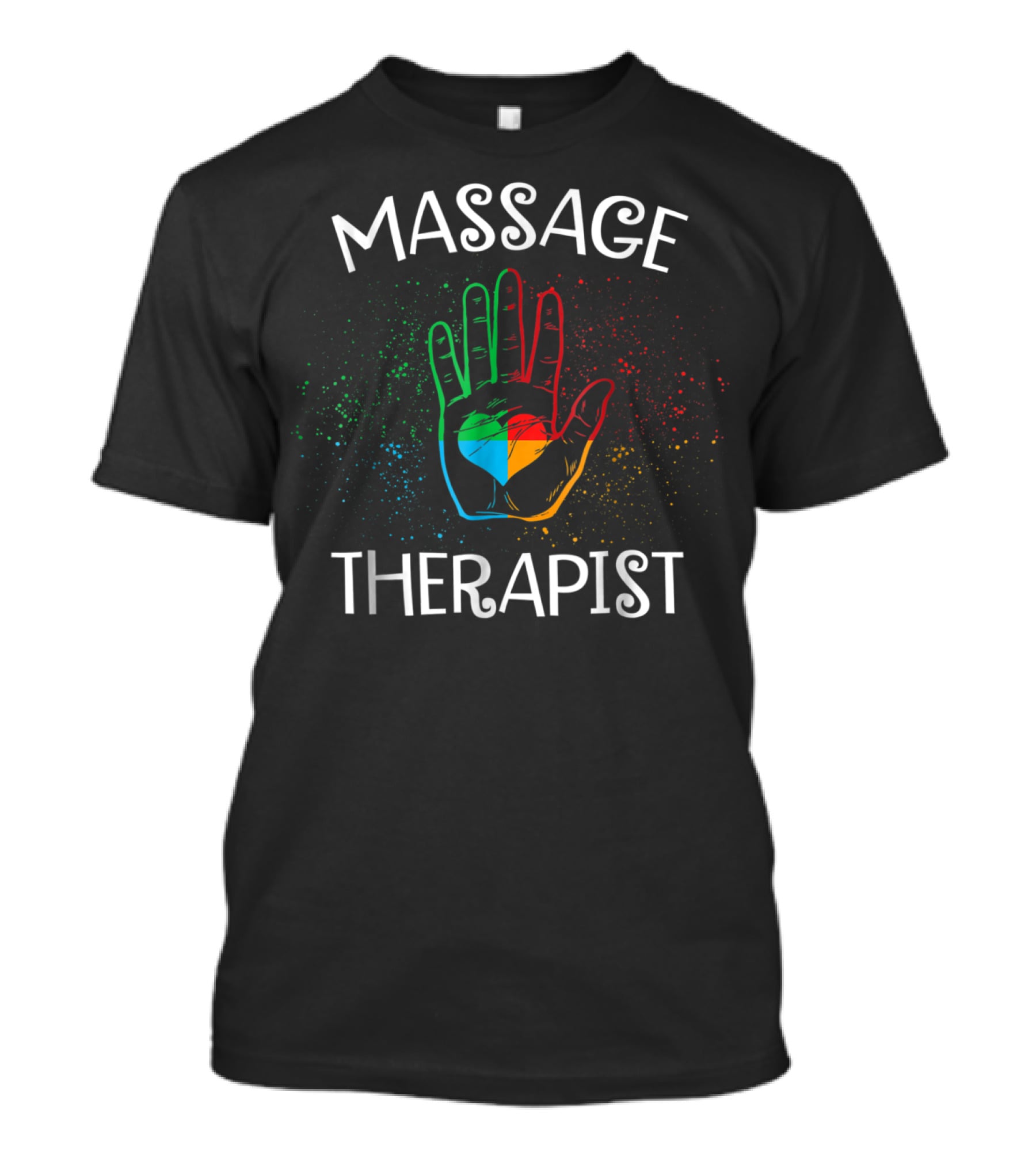 Funny Muscle Whisperer Physical Therapist Rainbow Handprint Massage T-Shirt