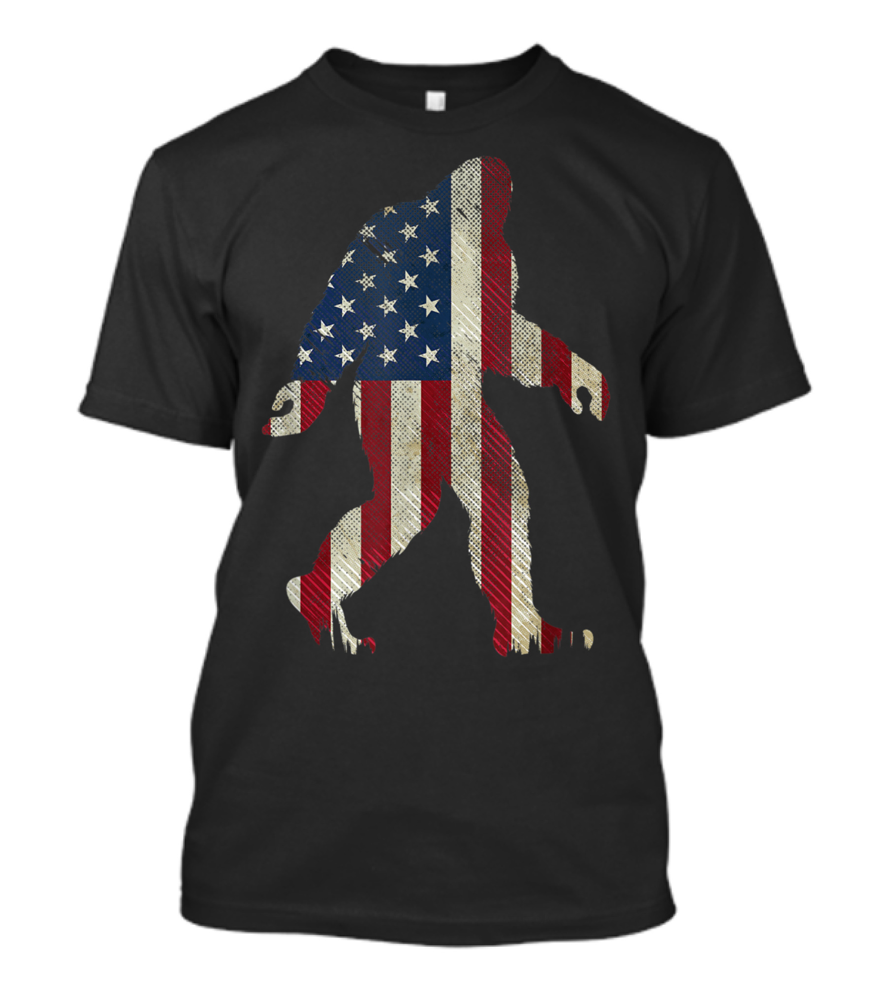 American Flag Bigfoot Sasquatch 4th Of July Independence Day T-Shirt