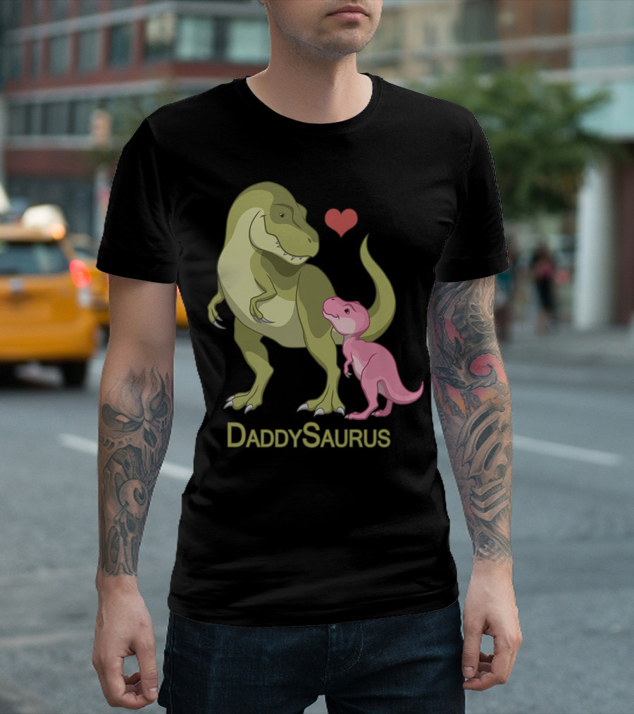 DaddySaurus Rex Father Baby Girl Dinosaurs Heart T-Shirt