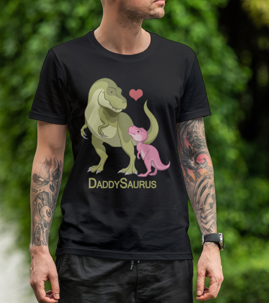 DaddySaurus Rex Father Baby Girl Dinosaurs Heart T-Shirt