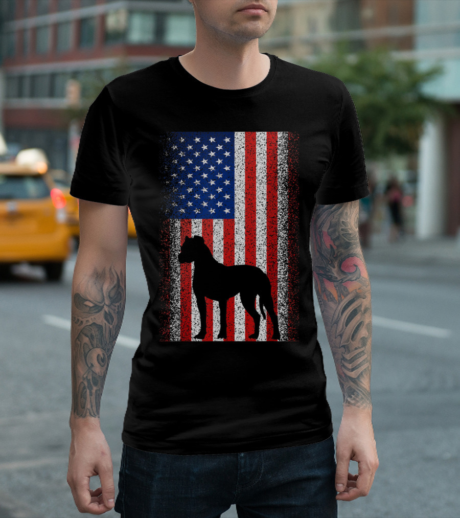 American Flag Boxer Dog 4th Of July Celebrations for Dog Lovers T-Shirt