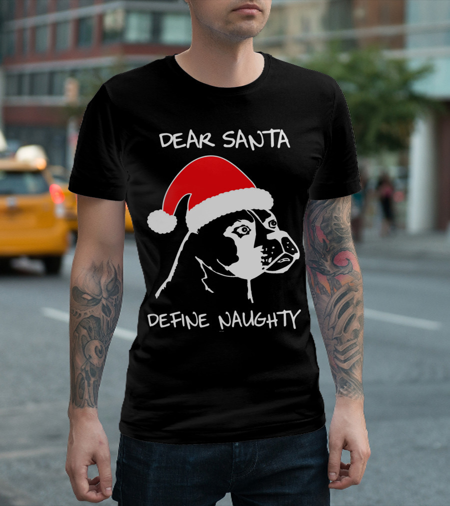 Dear Santa Define Naughty Boxer Funny Ugly Xmas Dog Lovers T-Shirt