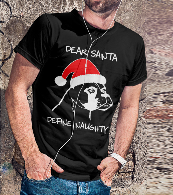 Dear Santa Define Naughty Boxer Funny Ugly Xmas Dog Lovers T-Shirt