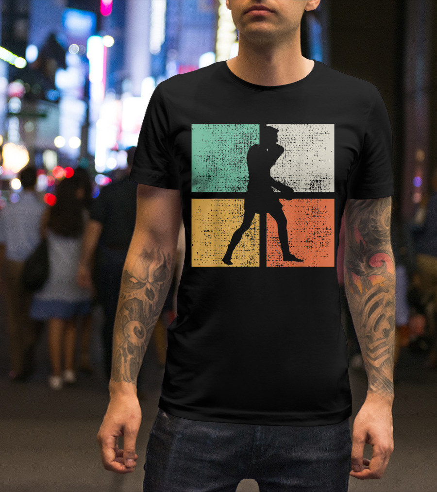 Boxing Boxer Vintage Box Club Silhouette Retro Blocks T-Shirt