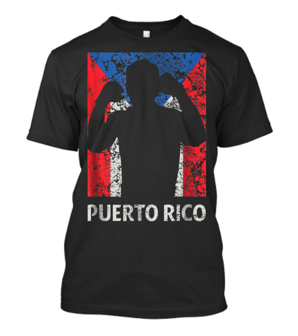 Puerto Rico Flag Boxer Silhouette Pride T-Shirt