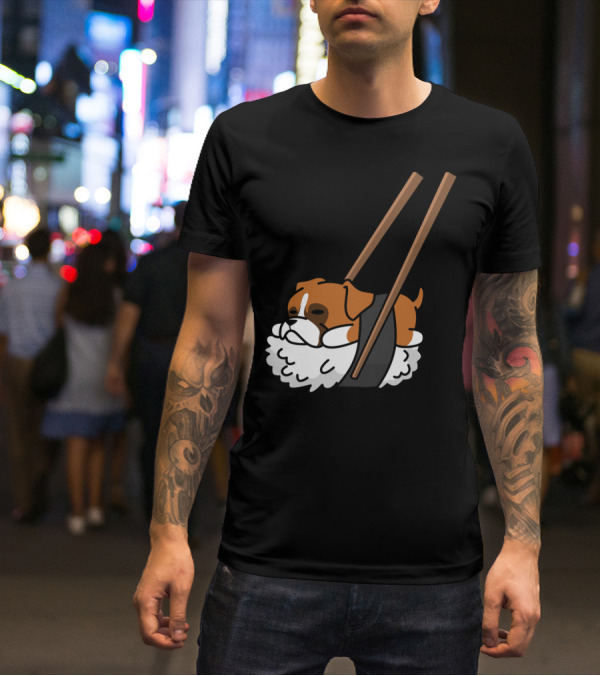 Boxer Dog Sushi With Funny Chopsticks T-Shirt