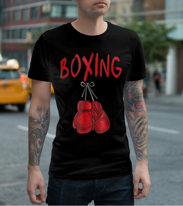 Boxing Red Gloves Training Gym Costume Boxer Iconic Red Gloves T-Shirt