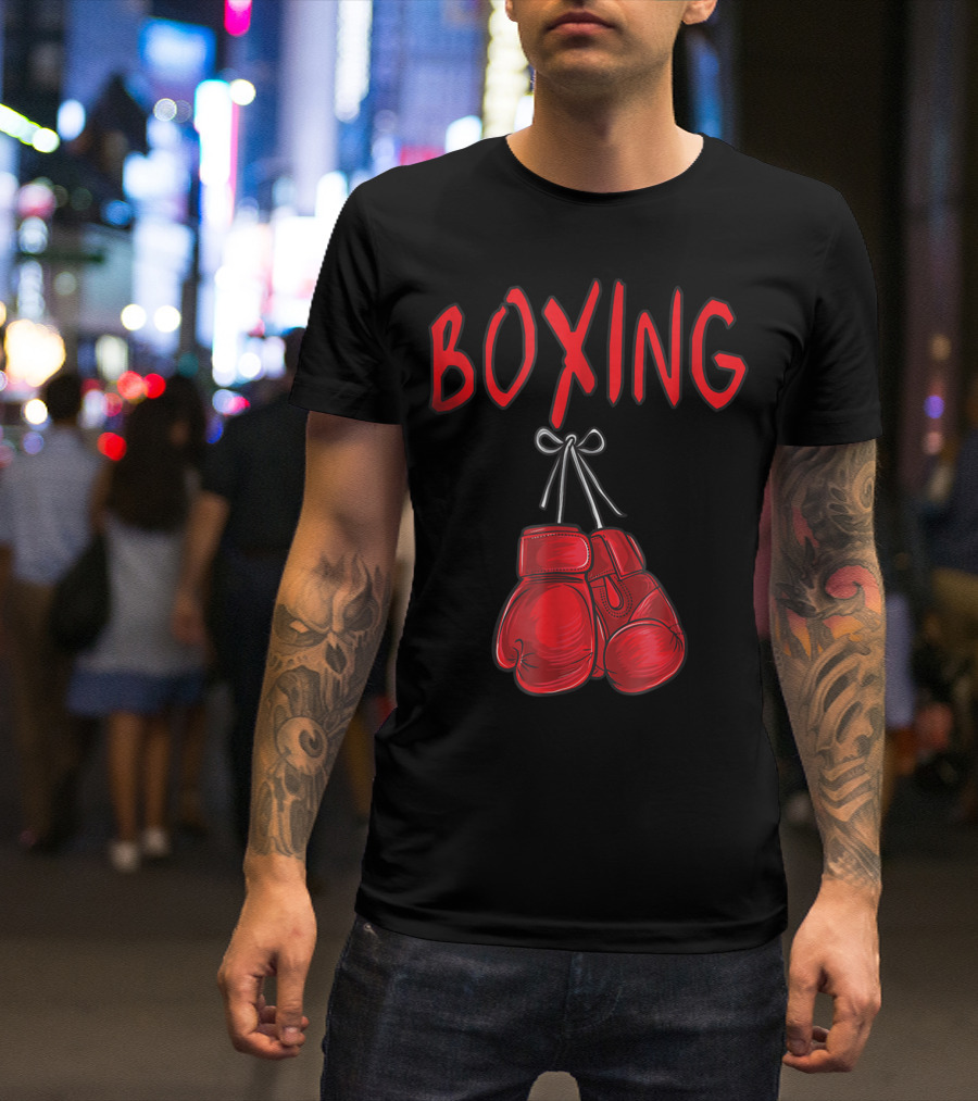 Boxing Red Gloves Training Gym Costume Boxer Iconic Red Gloves T-Shirt