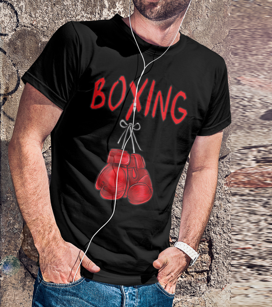 Boxing Red Gloves Training Gym Costume Boxer Iconic Red Gloves T-Shirt