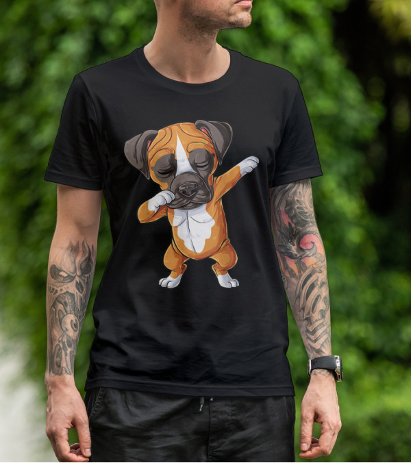 Funny Dabbing Boxer Dog Puppy Lover Kids Boys Dab T-Shirt