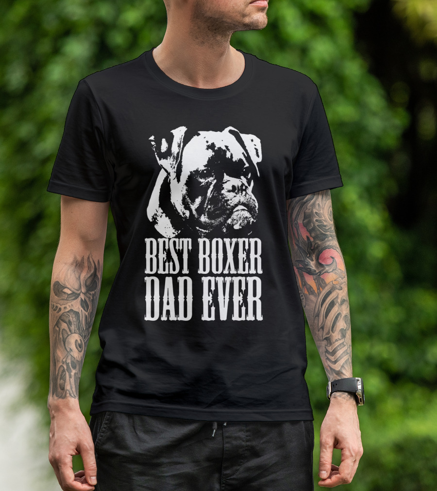 Best Boxer Dad Ever Dog Dad Love Mens T-Shirt