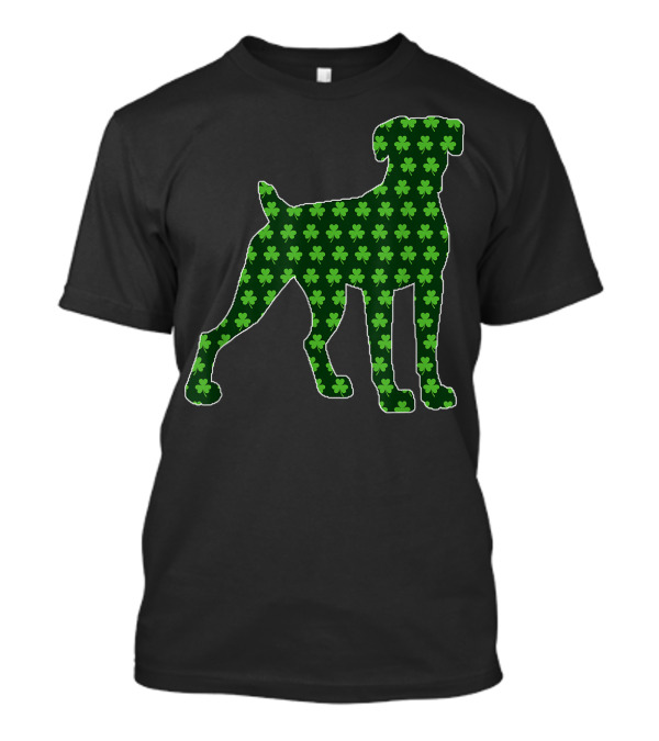 St Patrick's Day Lucky Irish Boxer Dog With Shamrock T-Shirt
