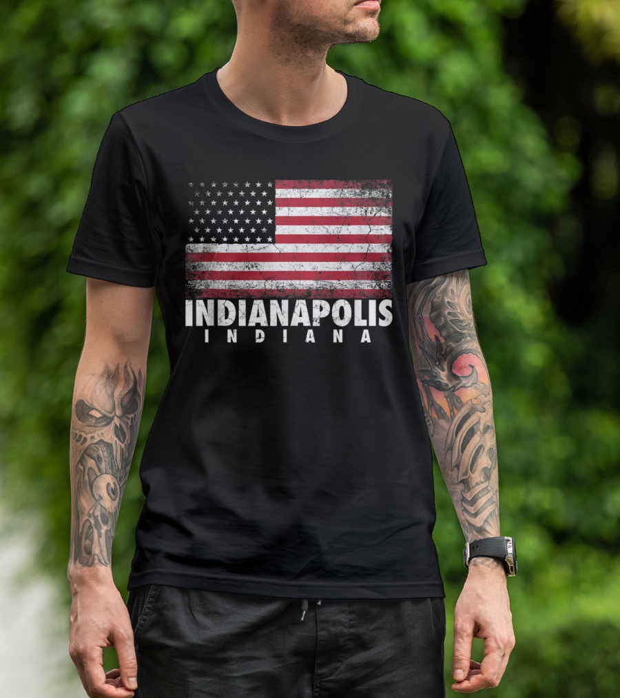 4th Of July American Flag Indianapolis Indiana T-Shirt