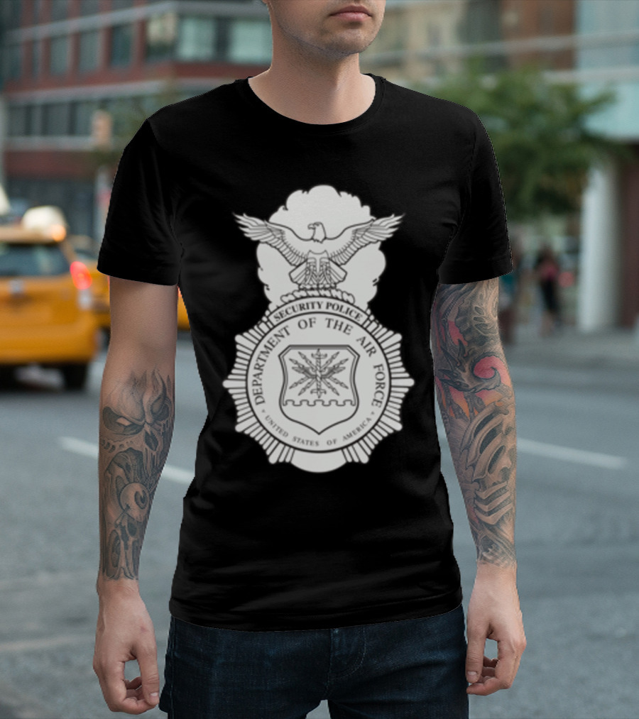 Security Police Department of the Air Force United States of America Badge T-Shirt
