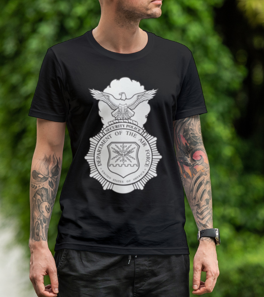 Security Police Department Of The Air Force United States Of America Badge T-Shirt