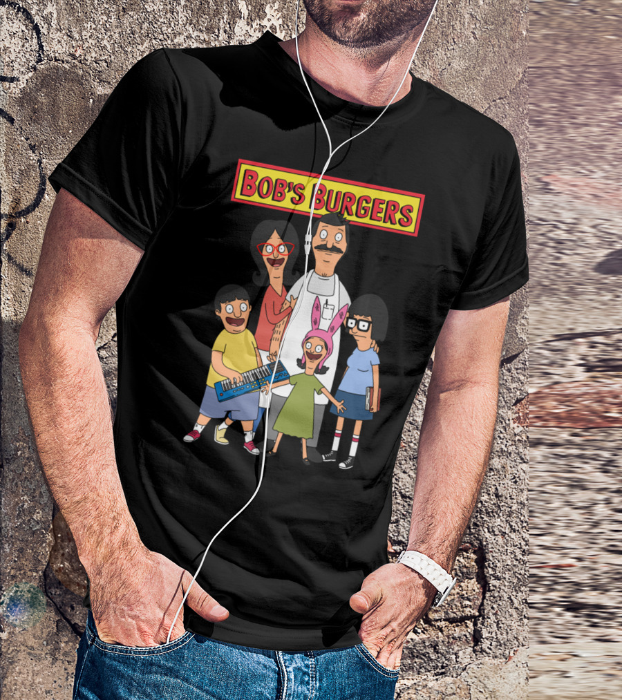 Bob's Burgers Animated Family Group With Bob Linda Tina Gene Louise T-Shirt