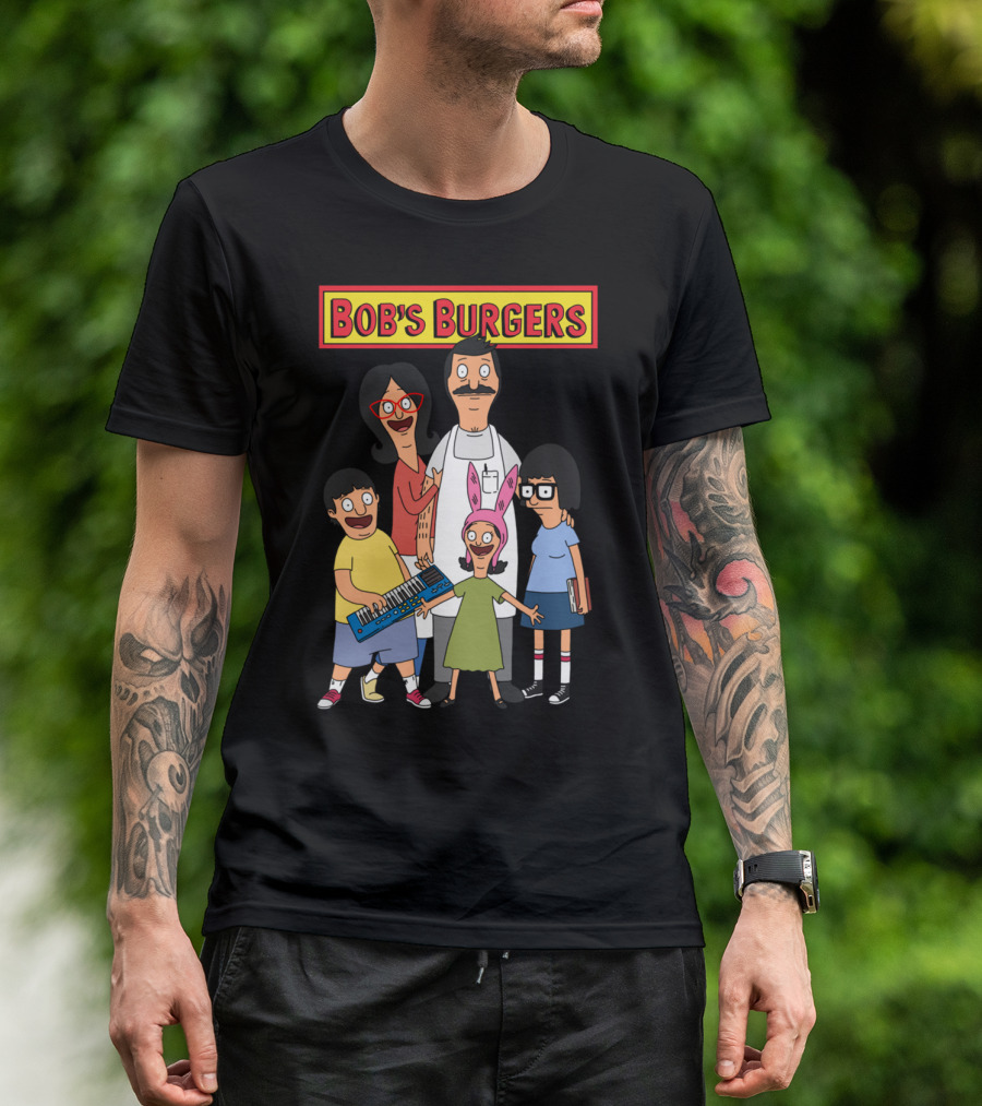 Bob's Burgers Animated Family Group With Bob Linda Tina Gene Louise T-Shirt