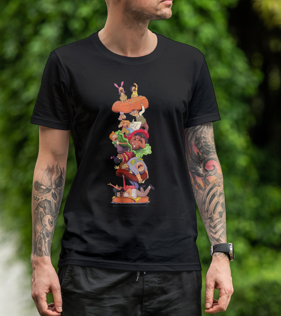 Bob's Burgers Family Stack Burger Tower T-Shirt