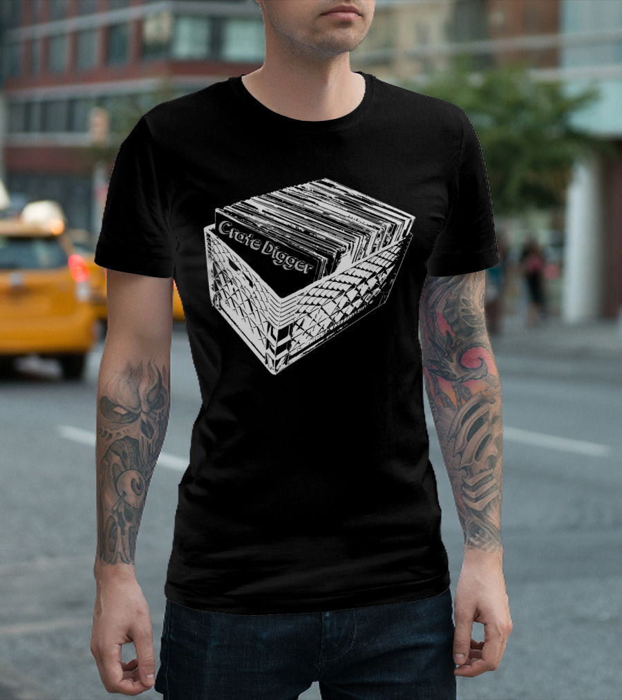 Crate Digger Vinyl Records Collection DJ Enthusiast T-Shirt