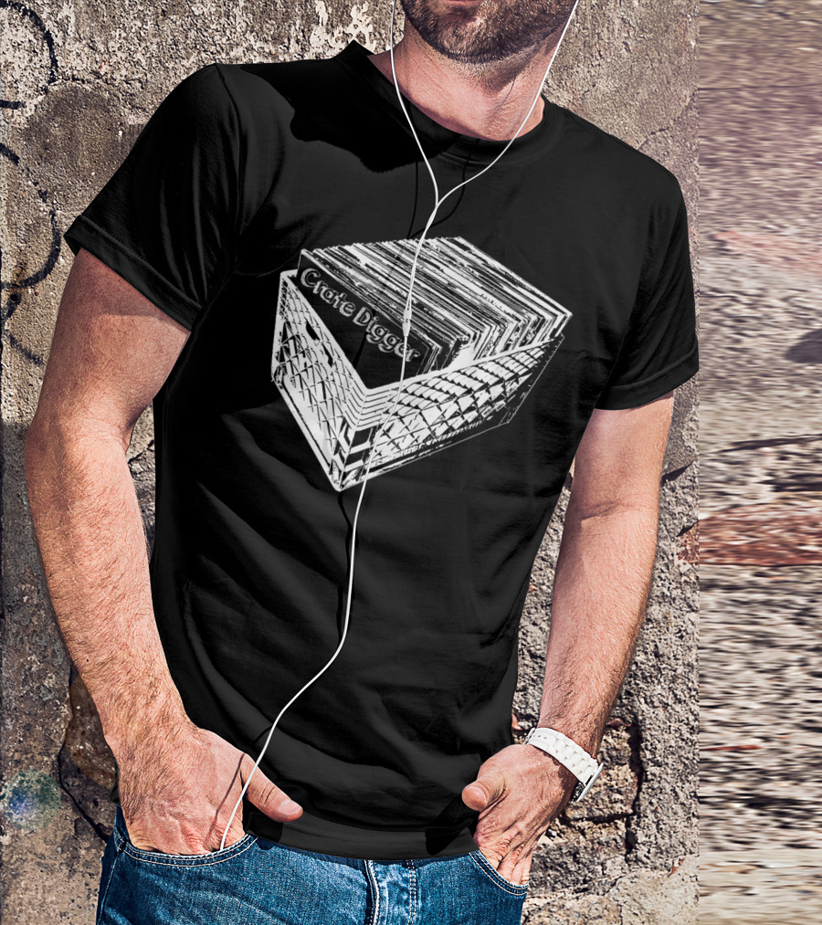 Crate Digger Vinyl Records Collection DJ Enthusiast T-Shirt