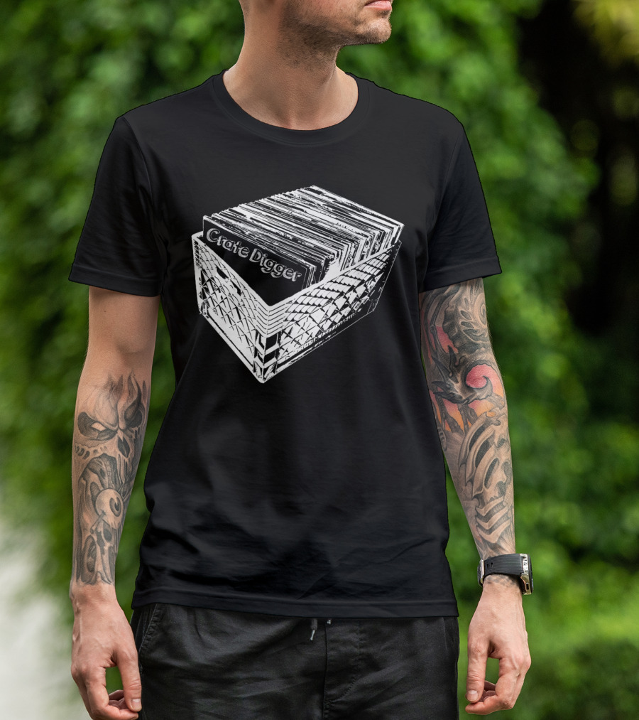 Crate Digger Vinyl Records Collection DJ Enthusiast T-Shirt