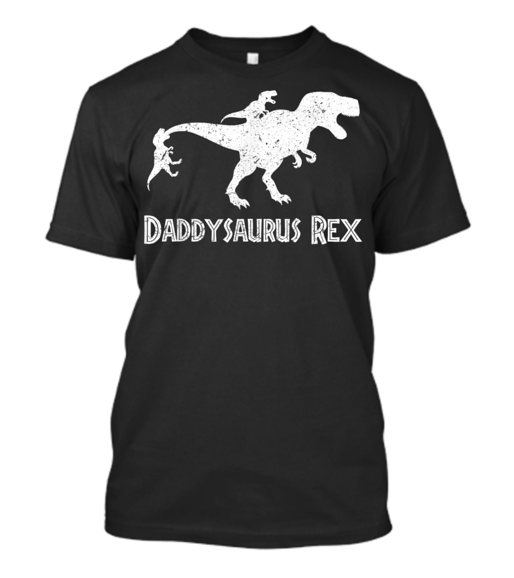 Daddysaurus Rex For Dad With Two Kids Sons Dinosaur T-Shirt