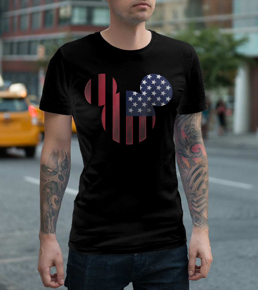 Disney Mickey Mouse Americana Stars And Stripes Ears T-Shirt