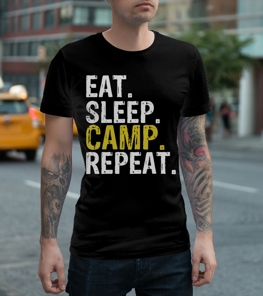 Eat Sleep Camp Repeat Camping T-Shirt