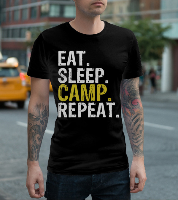 Eat Sleep Camp Repeat Camping T-Shirt